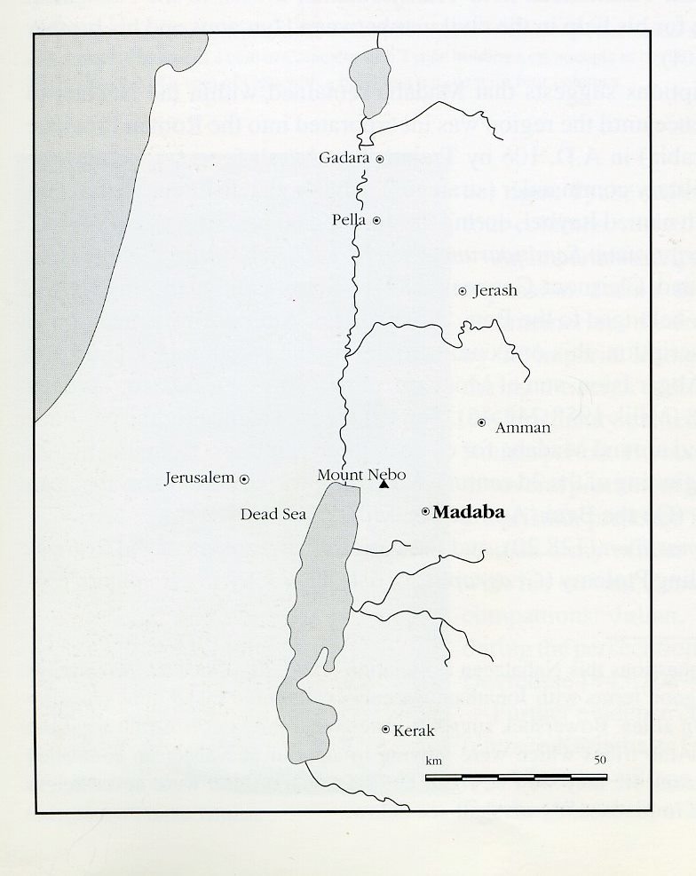 Map showing the location of Madaba (from Madaba Cultural Heritage, 1996).