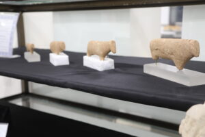 Four Neolithic Cattle Figurines repatriated to Jordan by the government of the United States of America.