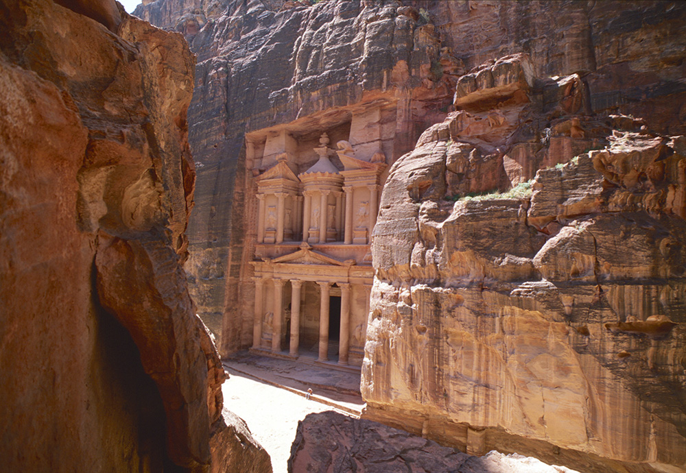 The Treasury (Al Khazneh) in Petra, 1999. Photo from the Jane Taylor collection.