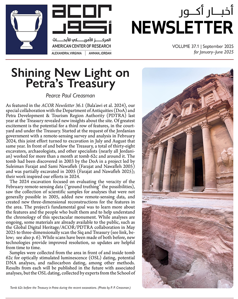 Cover of ACOR Newsletter 37.2 (September 2025)